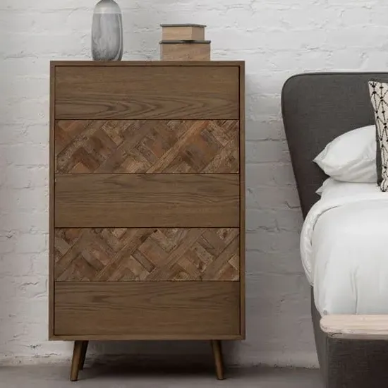 Nushagak 5-Drawer Chest - Natural, Oak Wood