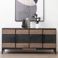 Nushagak Wooden Sideboard with 4 Doors - Brown, Oak