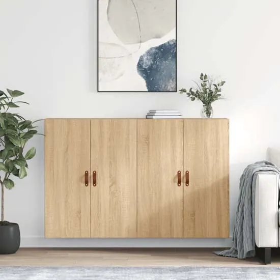 Nuuk Wall Mounted Sideboard with 4 Doors - Sonoma Oak