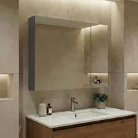 Nuvola Wall Mounted Bathroom Mirror Cabinet - Anthracite, MDF alternate view