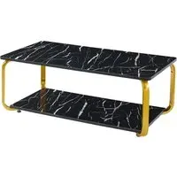 Nyla Coffee Table with Storage - Black, MDF