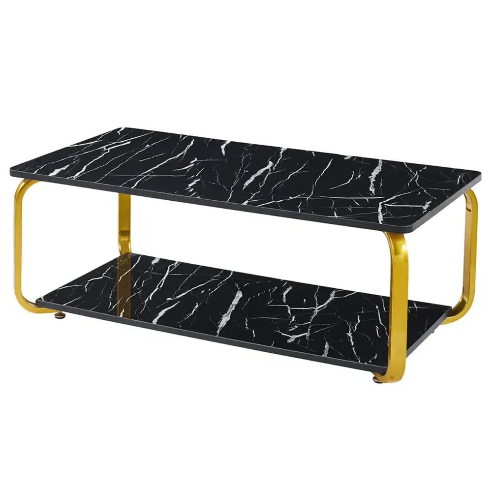 Nyla Coffee Table with Storage - Black, MDF