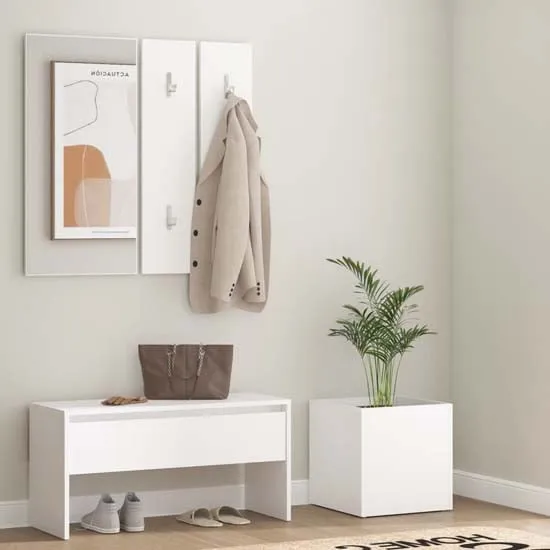 Nyon Hallway Furniture Set with Storage - White image