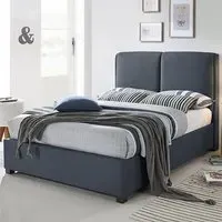 Oakland Double Bed Frame - Dark Grey, Fabric