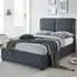 Oakland Double Bed Frame - Dark Grey, Fabric