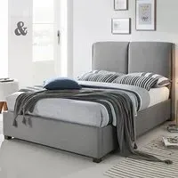 Oakland Double Bed Frame - Light Grey, Fabric