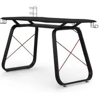 Oakland Gaming Desk with Storage - Black, Carbon Fibre
