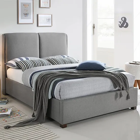 Oakland King Size Bed Frame - Light Grey, Fabric image