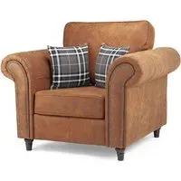 Oakley 1-Seater Sofa - Tan, Faux Leather