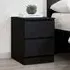 Oakley 2 Drawer Bedside Cabinet - Black, Wood