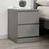 Oakley 2 Drawer Bedside Cabinet - Grey, Wood
