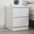 Oakley 2 Drawer Bedside Cabinet - White, Wood