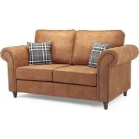 Oakley 2-Seater Sofa - Tan, Faux Leather