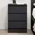 Oakley 3 Drawer Bedside Cabinet - Black, Wood