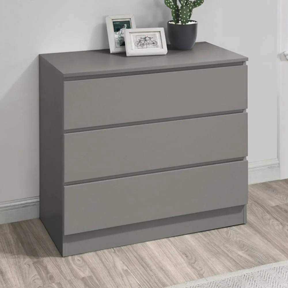 Oakley 3-Drawer Chest of Drawers - Grey, Wood