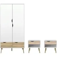 Oakley 3 Piece Bedroom Furniture Set - Oak White