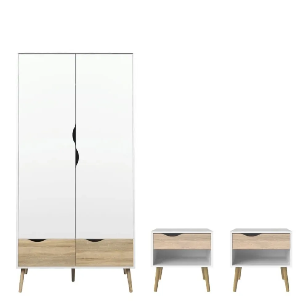 Oakley 3 Piece Bedroom Furniture Set - Oak White image