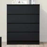 Oakley 4-Drawer Chest of Drawers - Black, Wood