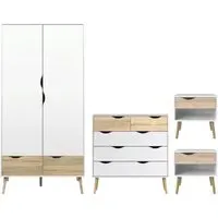 Oakley 4 Piece Bedroom Furniture Set - Oak White