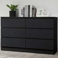 Oakley 6-Drawer Chest of Drawers - Black, Wood