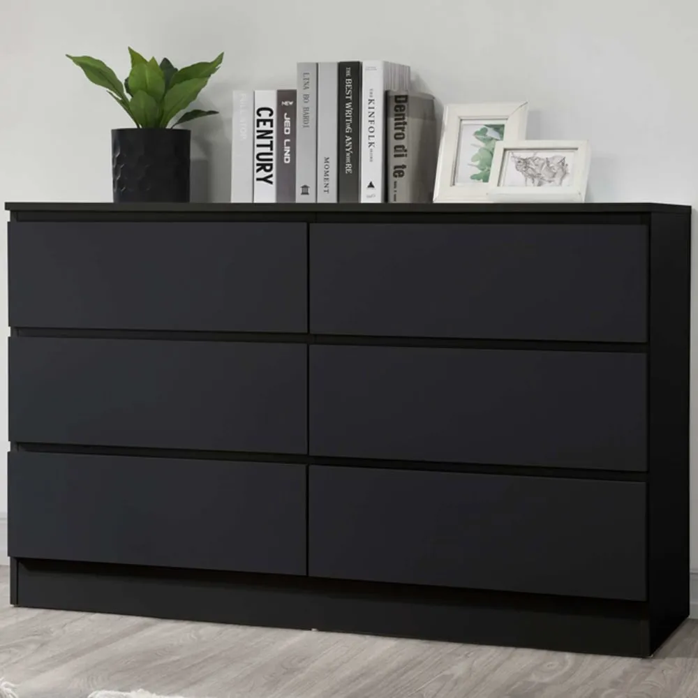Oakley 6-Drawer Chest of Drawers - Black, Wood