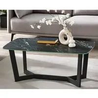 Oakley Glass Top Coffee Table - Black Marble Effect