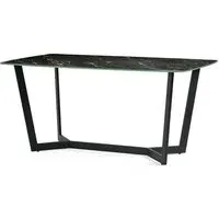 Oakley Glass Top Dining Table - Black Marble Effect