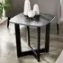 Oakley Glass Top Lamp Table - Black Marble Effect