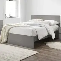 Oakley King Size Bed Frame - Grey, Wood