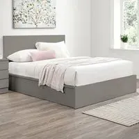Oakley King Size Ottoman Bed with Storage - Grey, Wood