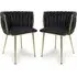 Oaklyn Dining Chairs with Gold Legs - Black, Velvet
