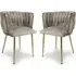 Oaklyn Dining Chairs with Gold Legs - Mink, Velvet