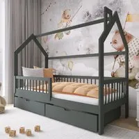 Oaklyn Single Day Bed with Storage & Mattress - Graphite, Pine alternate view