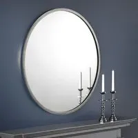 Oaklynn Round Wall Mirror - Pewter