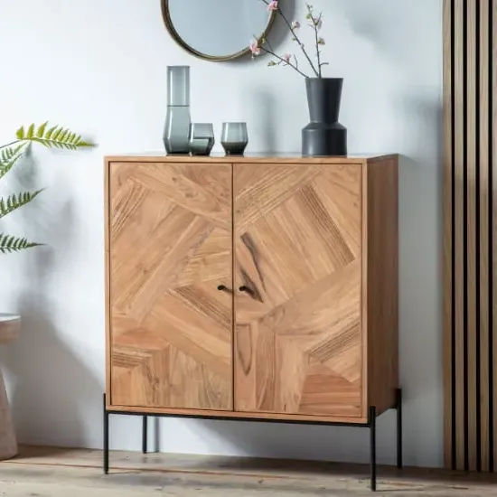 Oakmont Drinks Cabinet with 2 Doors - Natural