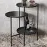 Oakmont Glass End Table with Metal Frame - Black