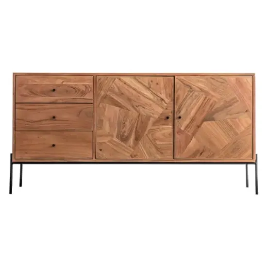 Oakmont Wooden Sideboard with 2 Doors 3 Drawers - Natural image