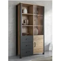 Oaxaca Display Cabinet with 2 Doors and LED - Appenzeller Oak