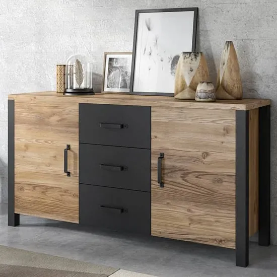 Oaxaca Small Sideboard with 2 Doors 3 Drawers - Appenzeller Oak