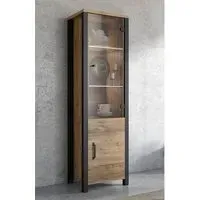 Oaxaca Tall Display Cabinet with 2 Doors LED - Appenzeller Oak