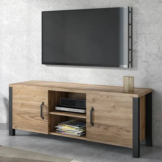 Oaxaca TV Stand with 2 Doors - Appenzeller Oak