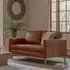 Obento 2-Seater Sofa with Wooden Legs - Vintage Brown, Leather
