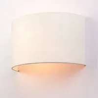 Obi Semi Circular Wall Light - Vintage White, Linen