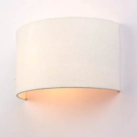 Obi Semi Circular Wall Light - Vintage White, Linen
