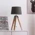 Obito Tripod Table Lamp with Natural Base - Grey, Wood