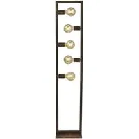 Oblong 5 Light Floor Lamp - Rustic Brown, Metal