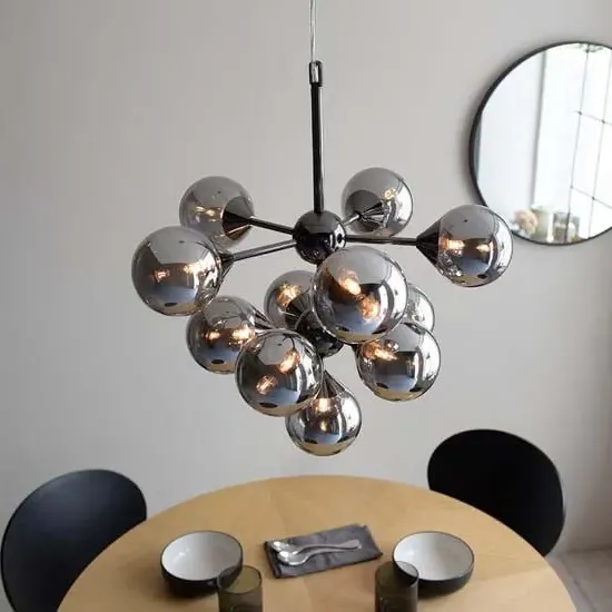 Ocala 11 Lights Ceiling Pendant Light - Black, Glass