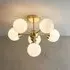 Ocala 6 Lights Semi Flush Ceiling Light - Brass, Glass
