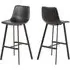 Ocala Bar Chairs In Pair - Black, PU Leather