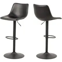 Ocala Bar Stools with Swivel Function - Black, PU Leather